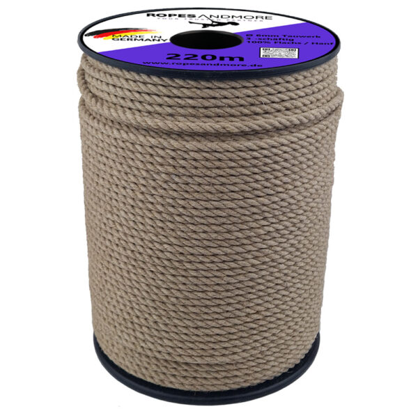 Flachsseil Ø6mm 3-litzig gedreht (geschlagen) hochwertiges Naturprodukt
