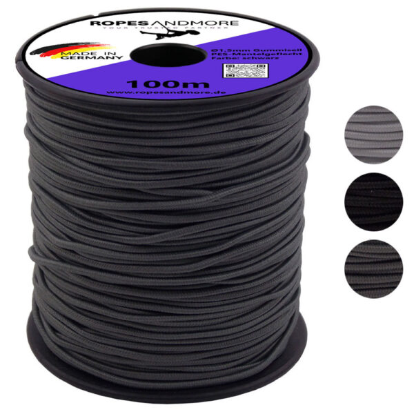 Corde élastique PES Polyester Ø1,5mm gaine tressée 100m