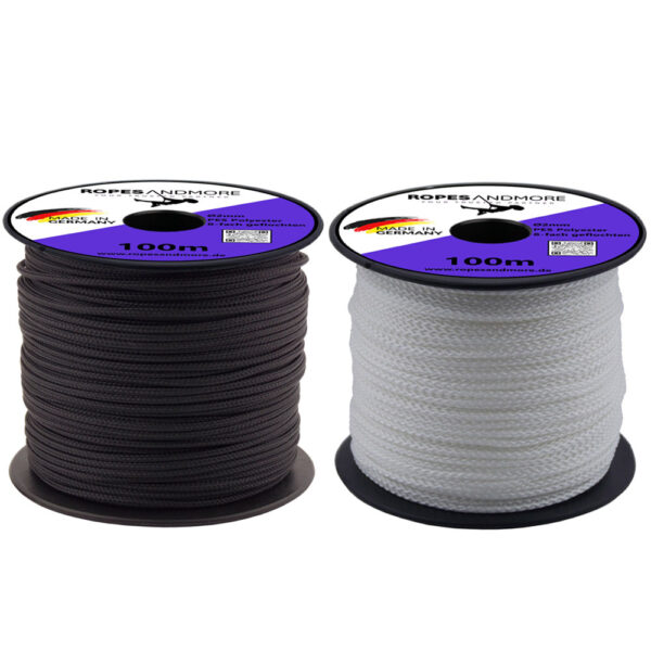 Corde en polyester PES Ø2mm 8-fois tressée 100m