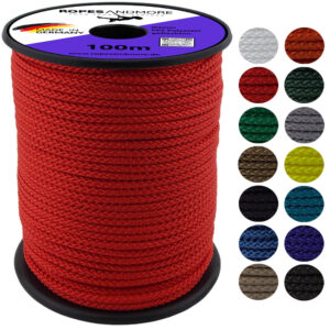 Corde en polyester PES Ø4mm 8-fois tressée beaucoup de couleurs différentes