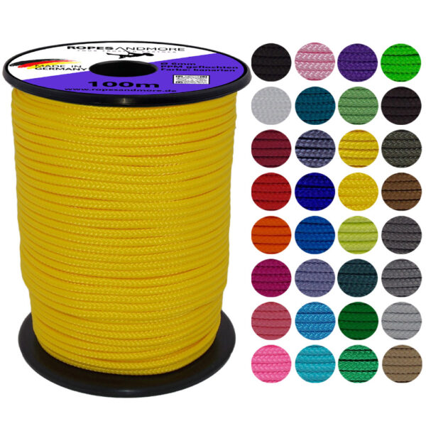 Corde en polypropylène PPM corde Ø6mm 16-fois tressée 34 Couleurs