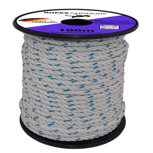 Corde en polyester PES Ø6mm 3 torons torsadés Qualité Premium