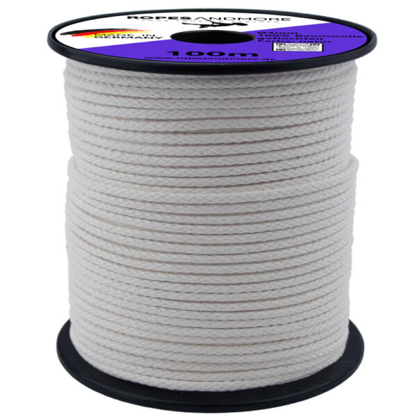 Baumwollseil Ø4mm 8-fach geflochten 100% Baumwolle