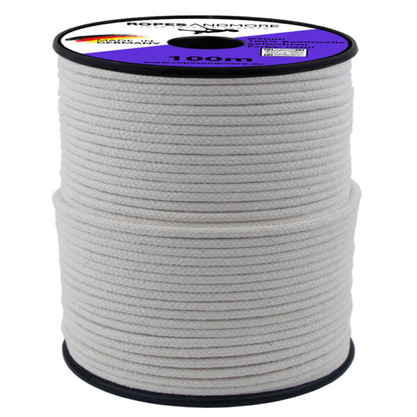 Corde en coton Ø5mm 16-fois tressée 100% coton