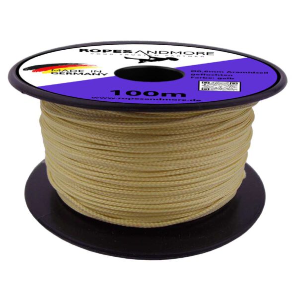 Corde aramide Kevlar Ø0,6mm 6 fois tressée 100m