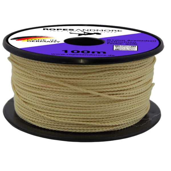 Corde aramide Kevlar Ø1mm 16-fois tressée 100m