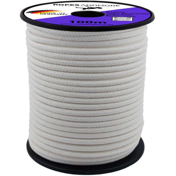 Baumwollseil Ø12mm 16-fach geflochten 100% Baumwolle Naturseil
