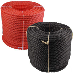 Corde en polypropylène PP SPLIT Ø20mm 3 torons torsadés 220m rouge / noir