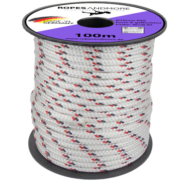 Corde en polyester Ø16 mm - marchandise au mètre/ 100 m / épissable - tresse à âme - pour la voile, l'outdoor & la technique