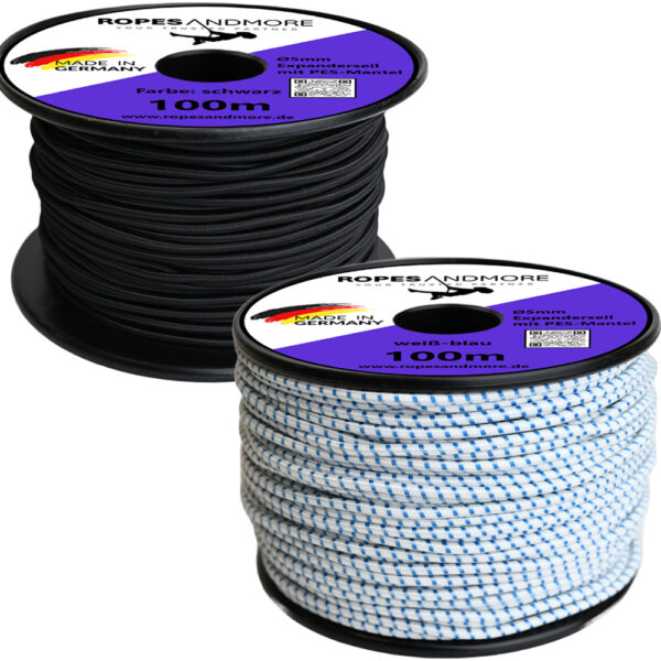 Corde élastique PES Polyester Ø5mm gaine tressée 100m
