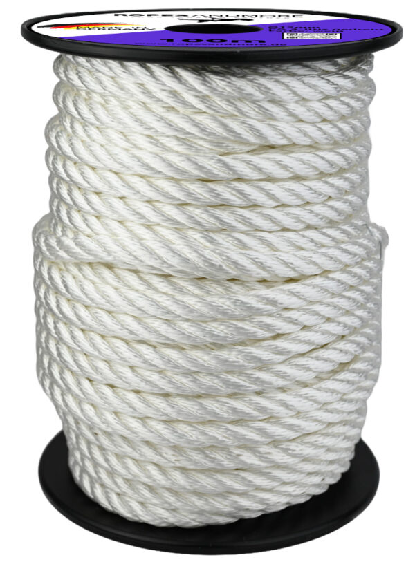 Corde en polyamide PA Ø12mm 3 torons torsadés Qualité supérieure Made in Germany