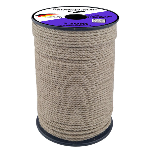 Corde de jute Ø5mm 3 torons torsadée (battue) produit naturel de haute qualité